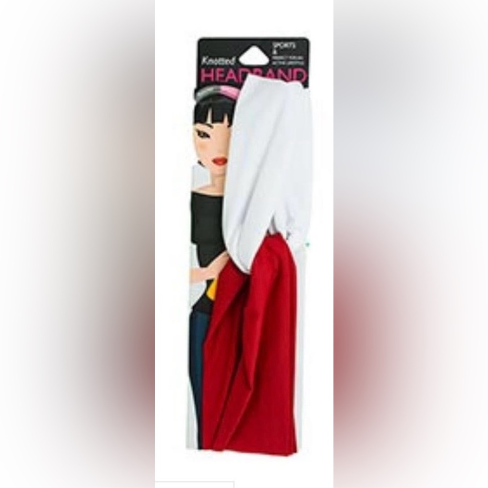Knotted Headband - Crimson/White